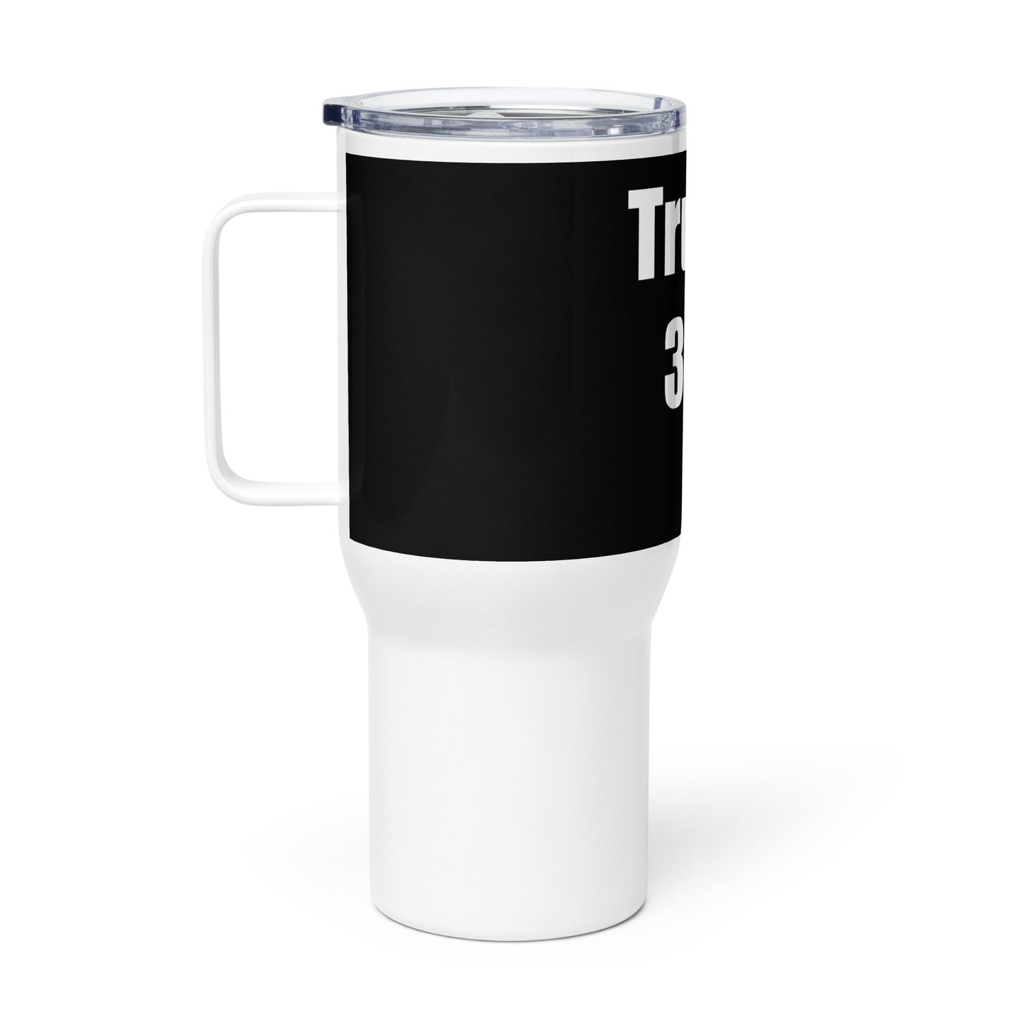 Travel mug with a handle